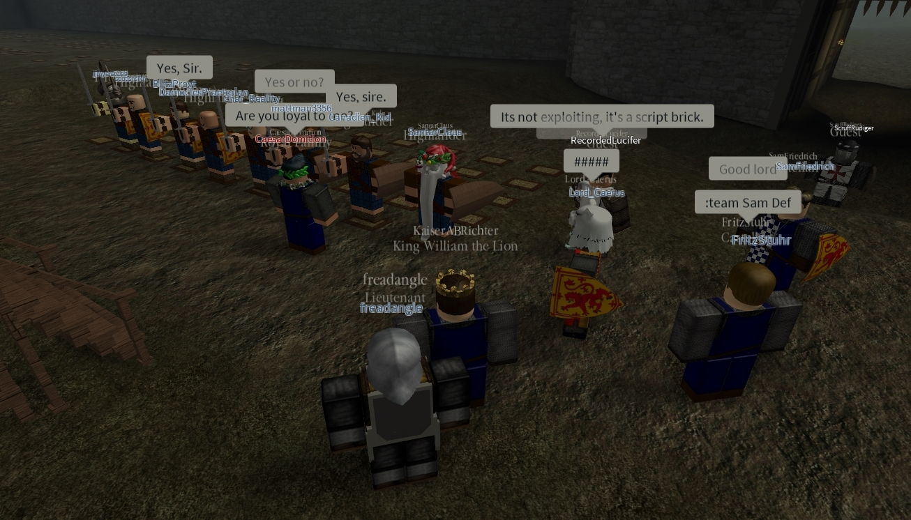 A Chieftain of a clan, demanding loyalty from a Scottish soldier attending his event
