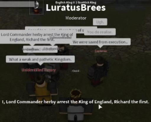 The King of England's men, arresting their King and forming their own England
