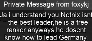 Foxykj giving his support to SgtAB after his recent demotions