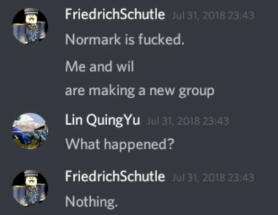 Friedrich, alerting one of his key lieutenants about the impending doom of Normark, foreshadowing Wilhelm's next big project, The Imperial Prussial Confederacy