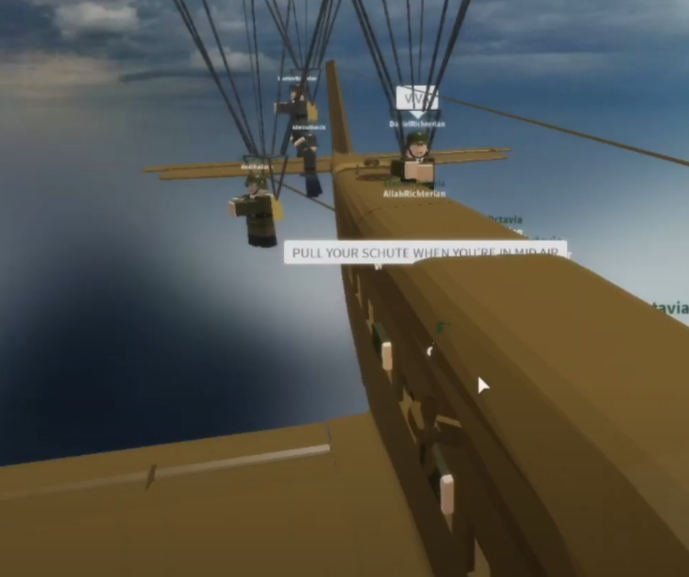 Octavian soldiers jumping out of a JU-52 over Paris