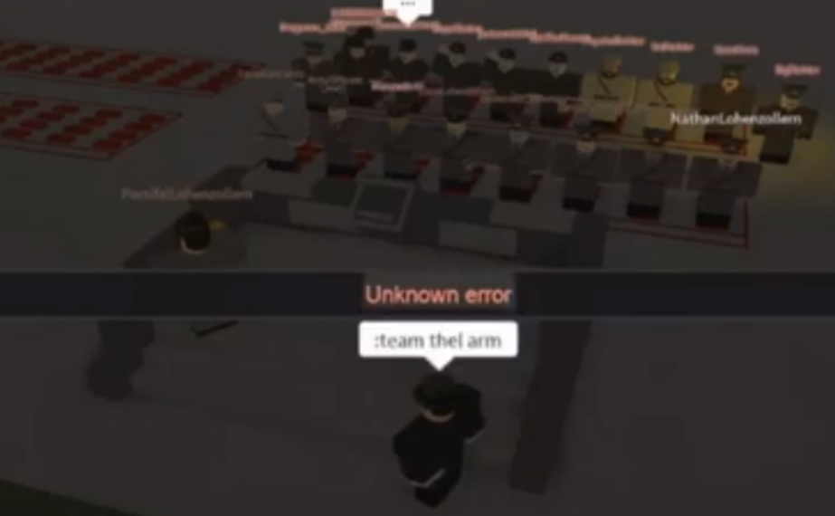 Korean soldiers and party members lined up to hear a speech by Aleczaender and Parsifal