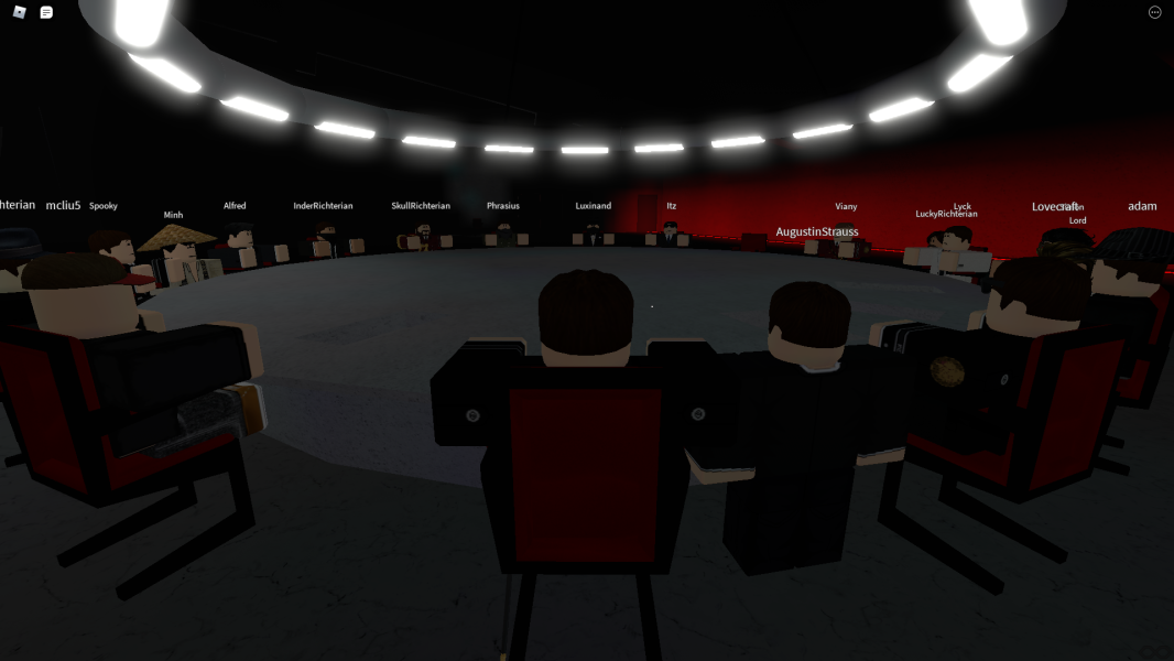 Richard briefing Aleczaender's top men before his arrival