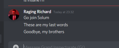 Richard's last words to his top-henchmen, the Ted Crew, before bidding farewell