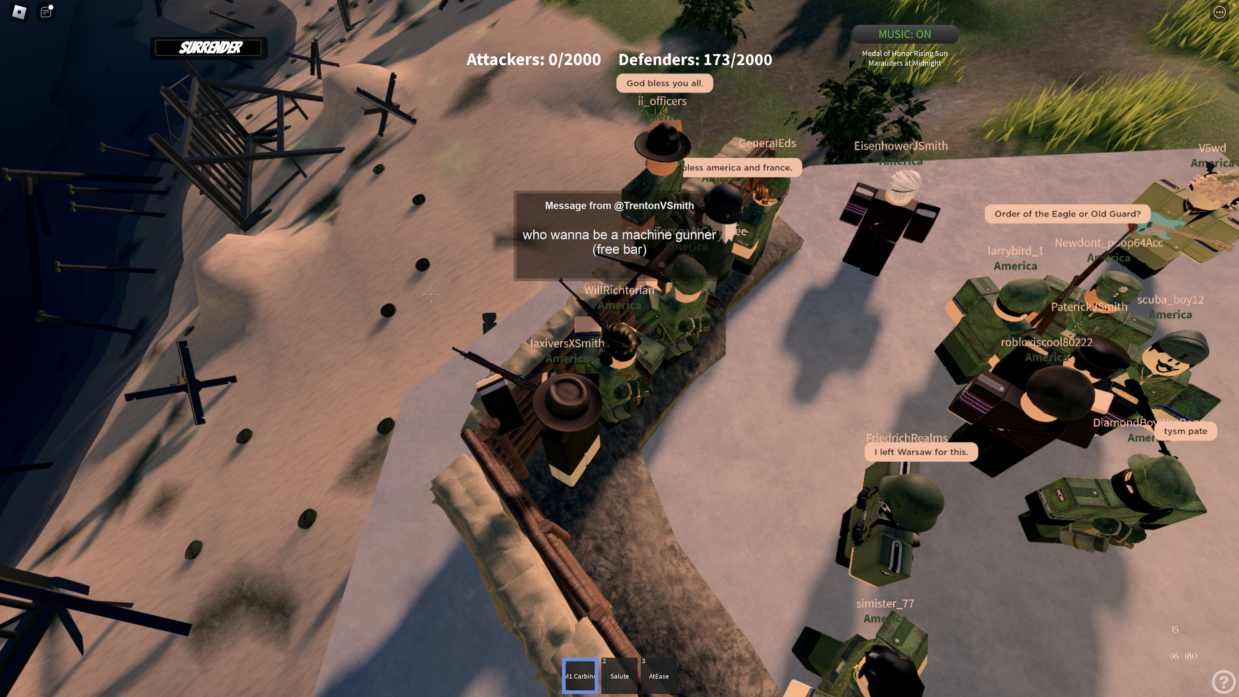 A squadron of Army Group "Paterick" soldiers dressed in jungle camo prepared to defend against the Teutonnic advance with their lives, in front of them are hundreds of mines deployed in preparation