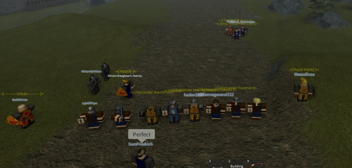 Scottish highlanders training on defensive tactics