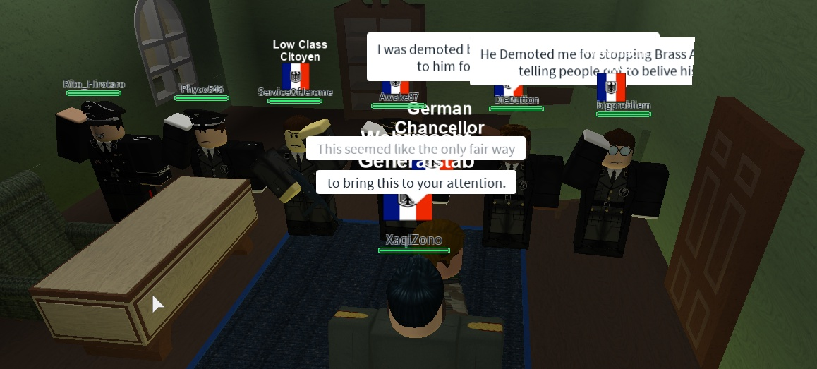 XaqiZono, demanding Gutbomber remove SgtAB under threat of a Military Police Coup