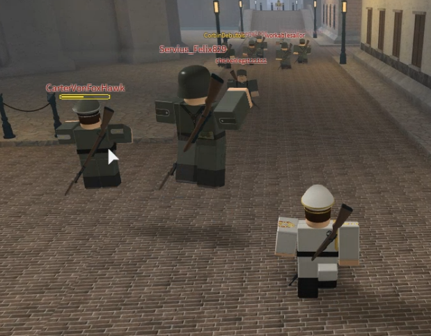 Wurttemburg soldiers storming the Imperial Palace, defended by the Royal Guard