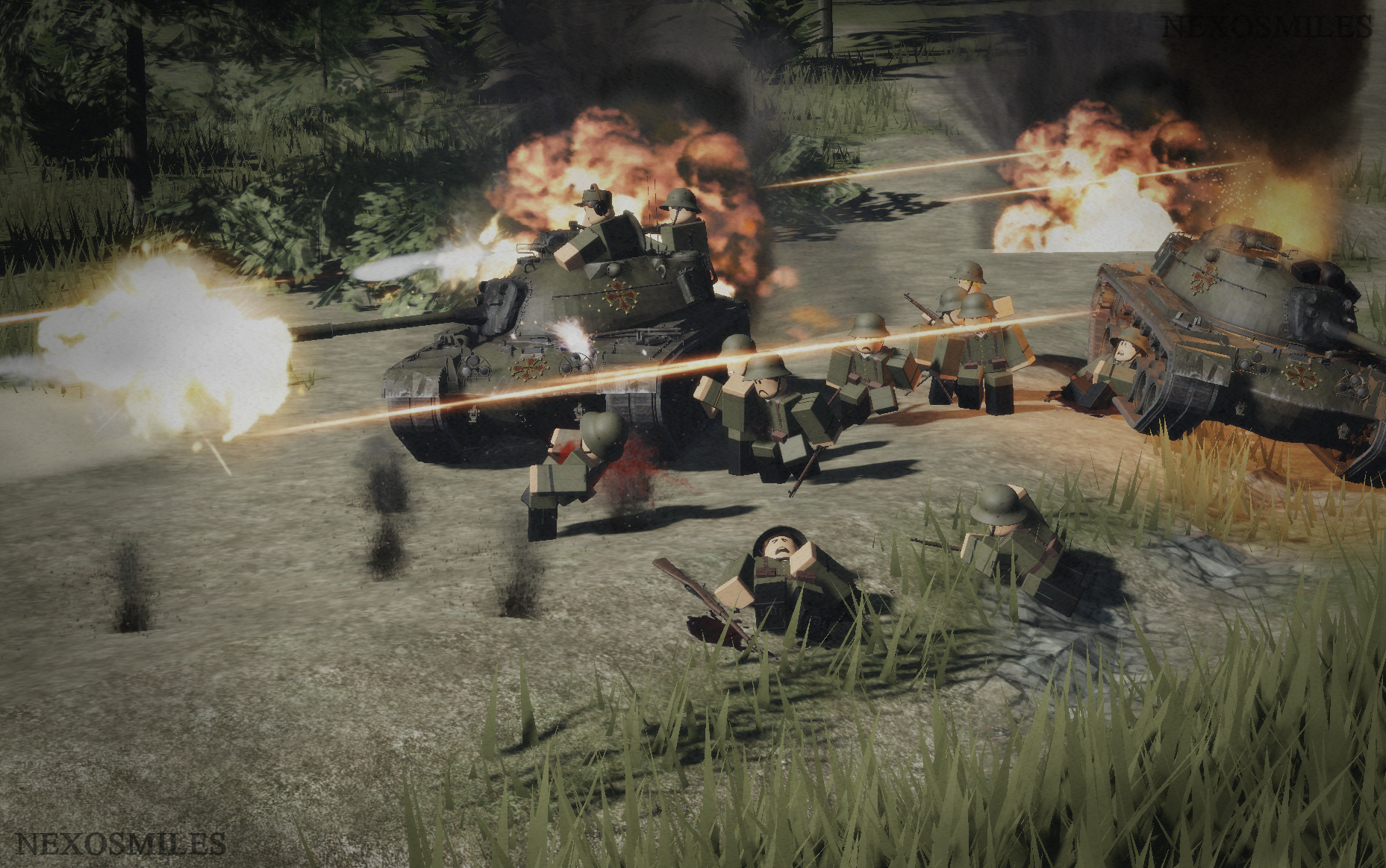 The Octavian Armored Division advancing into Southern France under heavy Teutonnian fire